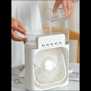 [SG SELLER] Portable Air Cooler Fan Humidifier Fan Water Mist Spray Cooling Electric Fan Desktop Work Desk Bedroom Sleep Aromatherapy