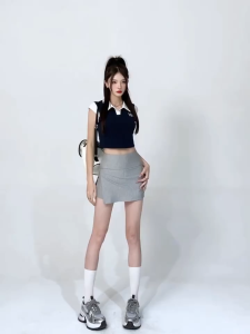 【SG stock】Strethable Short Skirts with safety panties A line skinny Skirts Casual skirts SK07