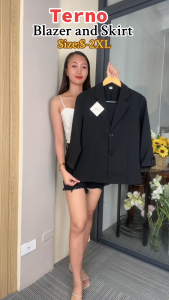 Shop Haul Terno Set S-2XL Tall Size Standard Formal Wear Blazer Skirt Office Wear Elegant Outfit Smart Formal #4101