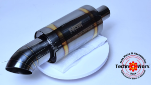 NOS Racing Muffler Gun Metal Black & Universal Thailand Exhaust Tip Free Flow Kit