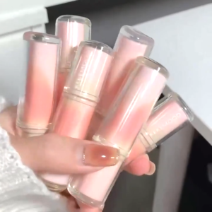 KEKEMOOD Lipstick Round Tube Crystal Mirror Surface Lipstick Moisturizing Waterproof Longlasting Nature Lip Gloss
