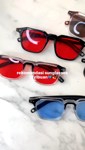 OKULARY C1 Kacamata Hitam Sunglasses Fashion Pria Wanita Frame Hitam / Frame Bening