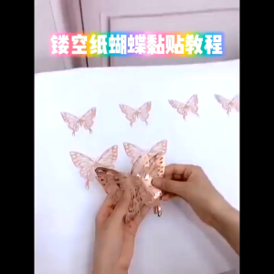Calden 3D Hollow Butterfly Wall Sticker DIY Art Kids Room Home Wall Decals Wedding Birthday Party Decor