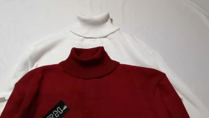 sweater Baju rajut pria turtleneck kerah tinggi edisi merah putih switer tangan panjang motif polos kemerdekaan