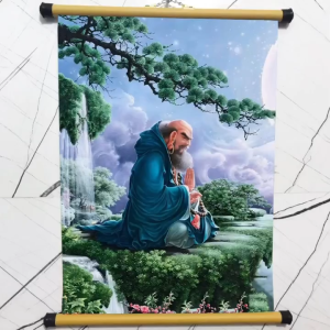 Tranh treo tường Đạt Ma Sư Tổ in trên vải lụa (vải sill) Decor Trang Trí Nhà Decor Phòng