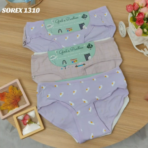 Celana Dalam Anak Perempuan 1 Pak Isi 2 pcs Sorex 1310 Bahan Katun Size M-XL/Celana Dalam Katun Anak
