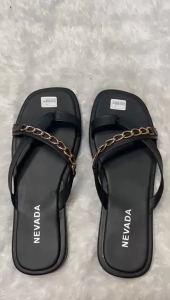 Sandal Japit Rantai Wanita Busa Platform Wanita Kekinian 2025