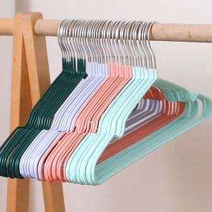 Thejoyful ไม้แขวนสแตนเลส ไม้แขวนเสื้อ ไม้แขวนสีพลาสเทล hanger 5ชิ้น 10ชิ้น 20ชิ้น เคลือบซิลิโคน กันผ้าลื่น แข็งแรง