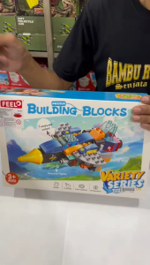 Mainan Edukasi Anak Puzzle Building Blocks Pesawat Robot