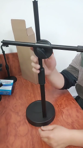 Multifunctional Live Streaming LED Ring Light with Phone Stand Adjustable Height Desktop Stand for Makeup Video Conference Black