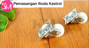 (4 Pcs) Roda Kastor Plate Pvc Nylon 2 inchi (HIDUP) Troly Etalase / Roda Kastor 2" Inch Model PUTAR 360 Derajat