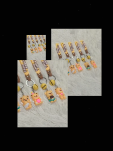 สไตล์ฮอต อุปกรณ์กระเป๋าพวงกุญแจหมีเนย HYXX