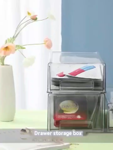 Acrylic table organizer box Drawer type stackable and organizer household items
