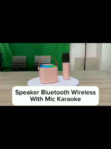 Speaker Bluetooth Wireless With Mic Karaoke 4 Vocal Effect / Musix Box Mini Lucu Portable /Alat Mendengarkan lagu dan Menyanyi Speker LED Aktif MP3 Player Full Bass Stereo Amplifier Party / Set Salon Bt VIRAL Rechargeable Untuk Hadiah Kado - FR GALLERY