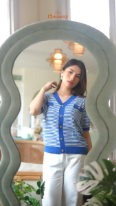 Clouwny Caleb Knit Top Atasan Kancing Wanita Korean Look Fit to XXL