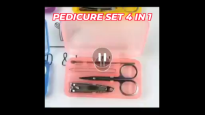 Alat Pedicure Manicure Set 4 in 1 Box Plastik Perawatan Kuku Gunting Korek Telinga Kuping (MG46)