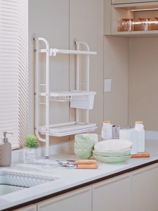 GSlife 3 Tier Against the Wall Mounted Rack Kitchen Dish Rack with Tray Window Sill  Small Shelf