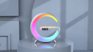 Mini Bluetooth Speaker Multifunctional Wireless Charger Speaker with Alarm Clock and Color Lights Fast Charging Speaker