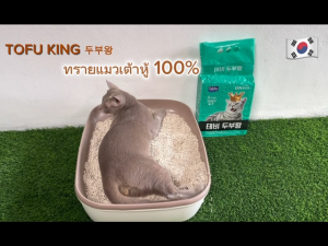 🔥[ส่งฟรี!เคอรี่][35 ลิตร] ทรายแมวเต้าหู้ ธรรมชาติ 100% TOFU KING เกรดพรีเมียม จากเกาหลี [5 ถุง]