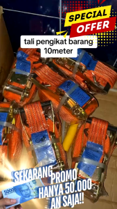 Rachet Tie Down 2" x 10M VTS/GNT/SCHLINGER Cargo Lashing Tali Pengikat Barang 2 Ton