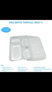 Mika Bento Sekat 4 Bening Partisi Bento Dome (Isi 25 Pcs-SK4D) Kemasan Isi 25 Pcs Material Plastik Tahan Lama Pilihan Pengiriman Ekonomis - Lazada