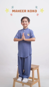MARVES - Maheer Baju Koko Anak Laki-laki Muslim Bahan Rayon Twill Usia 1-8 Tahun