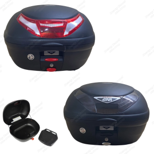 กล่อง GIVI E350RN ทับทิมแดงขาว / GIVI E350N2 ทับทิมดำ ขนาด 35 ลิตร สามารถติดเบาะพิงหลังเพิ่มได้