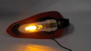 การ์ดแฮนด์ LED การ์ดแฮนด์ มีไฟ การ์ดแฮนด์ การออกแบบเอฟเฟกต์แสงน้ำไหล รูปลักษณ์ทันสมัย สองสี สีดำและสีแดง/สีดำและสีขาว 1คู่ กันน้ำกันฝนกันแดดกันลม