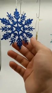 NUVOX 6Pcs Gold Glitter Christmas Tree Snowflakes Hanging for Window Door 10CM Artificial Xmas Tree Pendant Snowflake Festival Party Decor Christmas Decorations 2025