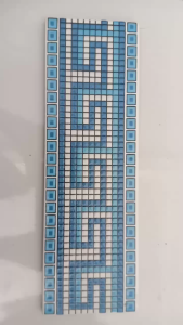 List Keramik Dinding 8 x 25 cm MAWAR BIRU TIMBUL per 1 pcs