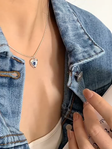 Dây chuyền nữ trái tim xanh style Hàn mẫu mới DC158 Phụ kiện thời trang việt