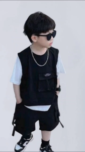 REAGAN Baju Anak Laki-laki 3in1 Korea Style Usia 2-14 Tahun Bahan Katun LITTLE ROOM KIDS