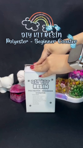 PAKET DIY KIT RESIN POLYESTER - BEGINNER - COASTER Sepaket Package Bundle Isi Tatakan Gelas Alas Minum Anak Kids Do It Yoursef Lengkap Bahan Kerajinan Terlengkap Pemula Art Seni Kesenian Craft Crafting Gift Set Termurah Murah Grosir Prakarya Malang