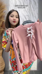 BRIEE FASHION - ZIVALI ZEE TOP / RIBBON COQUETTE KOREAN KNIT / BAJU RAJUT WANITA LENGAN PANJANG - PN