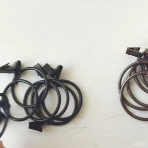 Set 10 móc tròn  kẹp treo tranh  treo rèm  treo vải(35-6.3cm) kèm kẹp treo rèm cửa bằng thép không gỉ-NIEVE