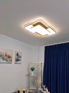 GOGEOUS Lampu Plafon Minimalis Modern Hias Ring Mewah 48/90CM 3 Warna Ruang Tamu Kamar Tidur Lorong PVC Bulat Persegi Emas Lampu Plafon LED