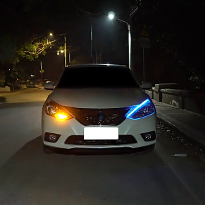 Car led DRL daytime running light 12V Flow Turn Signal Guide Two Color Lamp Car LED Light Bar Car Headlight