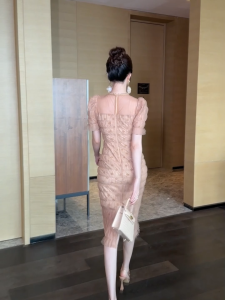 ZYHT EraVogue Váy nữ Váy màu cam Váy lưới Váy làm việc Váy Hiso Váy cổ điển Váy công sở Váy dự tiệc Váy dạ hội 21146