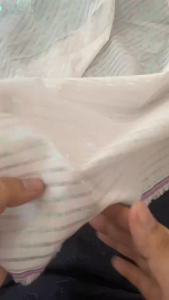 Vải Thô Boy Hồng Sọc Kim Tuyến Khổ 1m45 - Chất Mỏng Vừa Không Giãn - May áo Kiểu Sơ Mi Babydoll