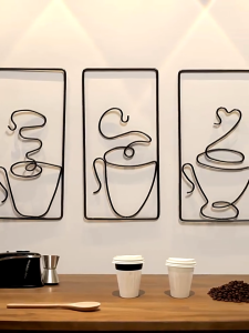 Coffee Bar Decor Wrought Iron Crafts Metal Ornaments Sign Pretty Artwork  Coffee Metal Wall Decor