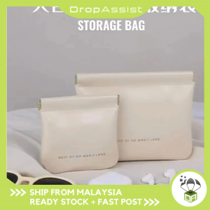 DROPASSIST 1949 READY STOCK Automatic Closing Wired Earphone Portable Bag Power Charger Lipstick Bag Portable Storage Bag