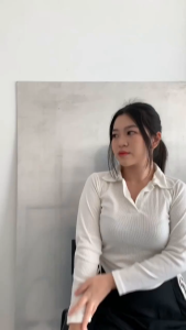 Atasan Kerah Crop Tali Serut Samping Kaos Berkerah Vneck Lengan Panjang wanita Style Korea Xena