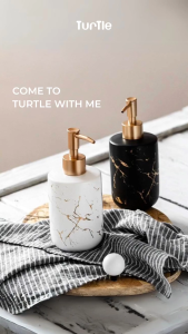 TURTLE Gold Edge Marble Design Ceramic Tableware Dinnerware (Plate / Bowl) bowl and chopsticks set