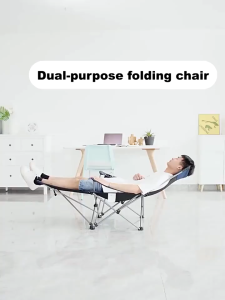 Camping Chair Folding with Leg Rest Folding Outdoor Chair Armchair Fishing Chair Adjustable