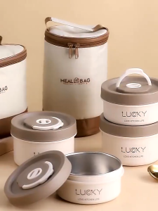 Mangkok Cangkir Sup Portable Stainless Steel - Mangkok Sup Multifungsi Dengan Tutup Anti Tumpah