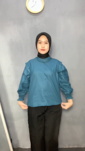 Moni Blouse Katun Linen - Blouse Puffy Lengan Balon - Atasan Wanita Korean Style