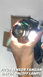 SENTER KEPALA LED ZOOM + COB 15 WATT BION BN-T174 OUTDOOR POWER BANK & SENSOR TANGAN PREMIUM