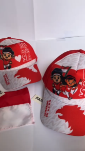 Topi baseball anak motif printing tema kemerdekaan dirgahayu RI Topi 17 agustusan merah putih