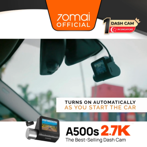 70mai A500s Dash Cam 2.7K Resolution + HDR | Built-in GPS & ADAS | Night Owl Vision | App Control | Loop Recording