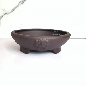 The Leaferie Bonsai Pot / Tray (Series 54) . Plant pot . Zisha . Flowerpot . Purple Sand Planter